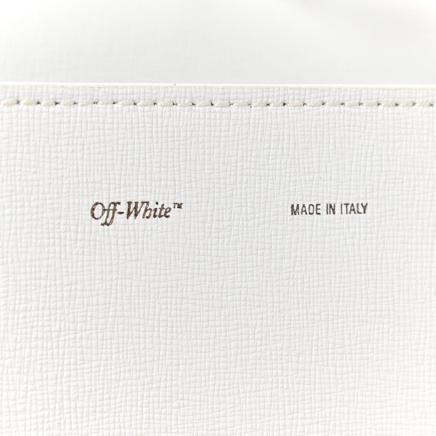 Off-White Saffiano Striped Diag Binder Flap Bag White Black 6 of 25