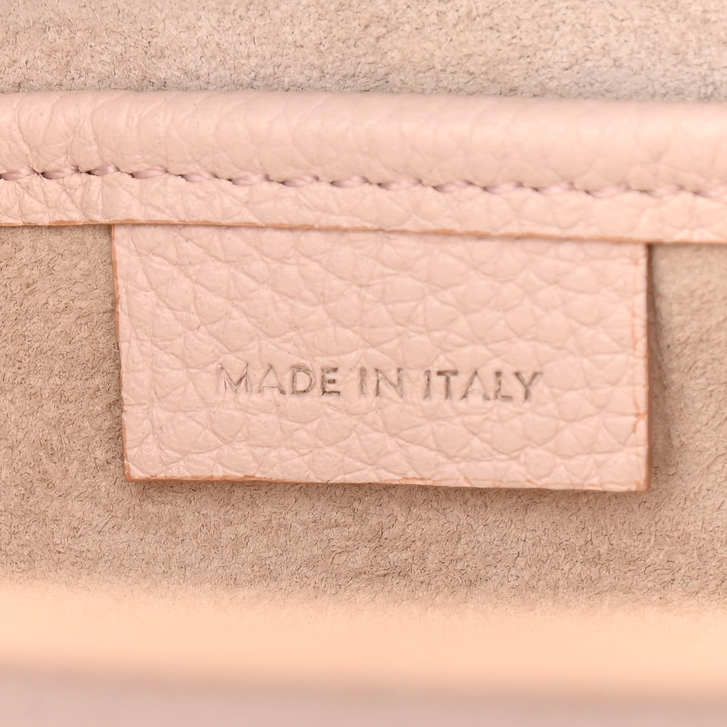 Drummed Calfskin Nano Luggage Pale Pink