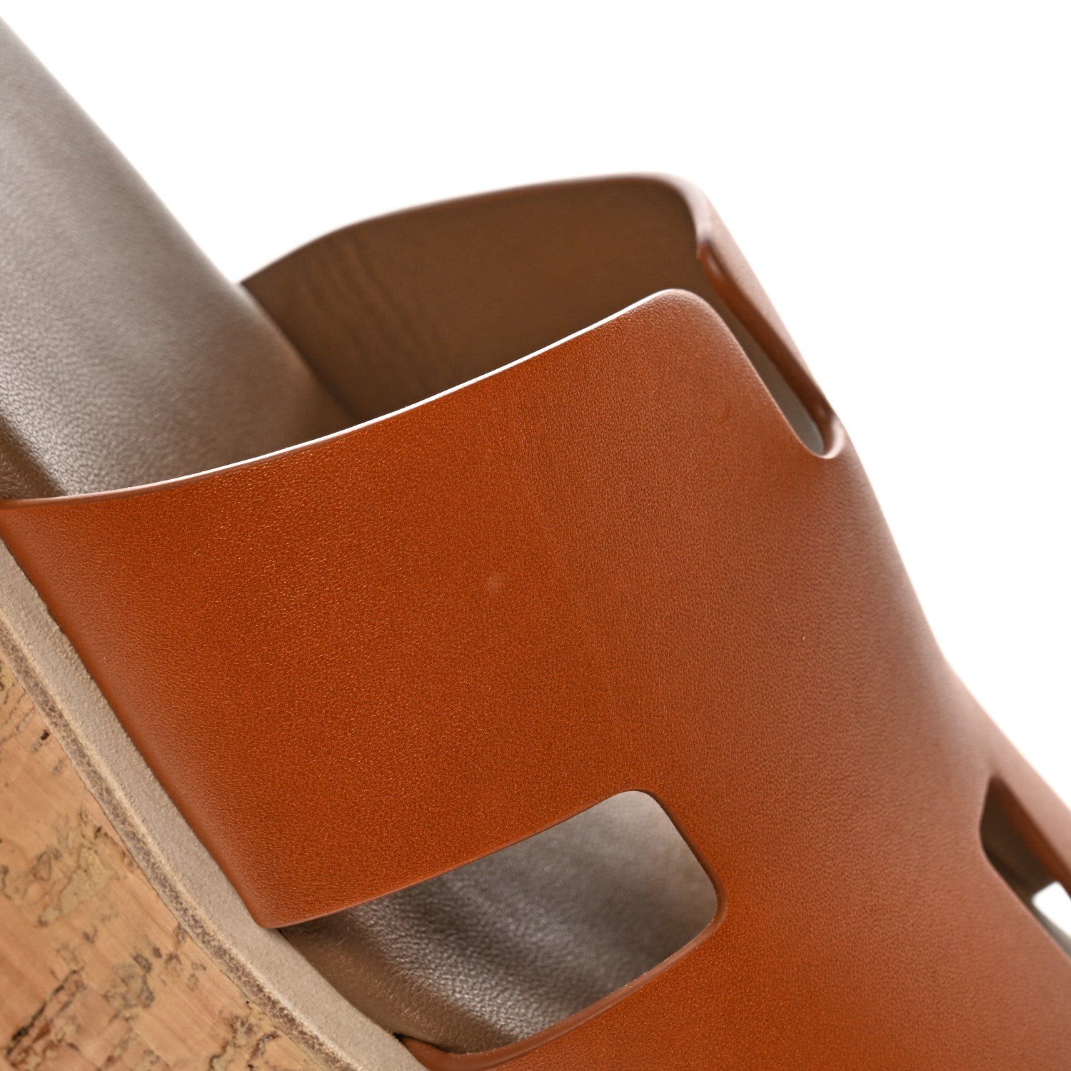 Hermes Calfskin Cork Eze 30 Sandals 37 Marron Glaise 11 of 11