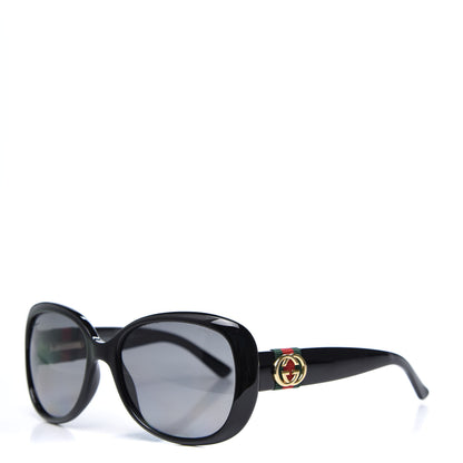 Gucci Acetate Oversized Round Frame Web Sunglasses GG3644S Black 1 of 8