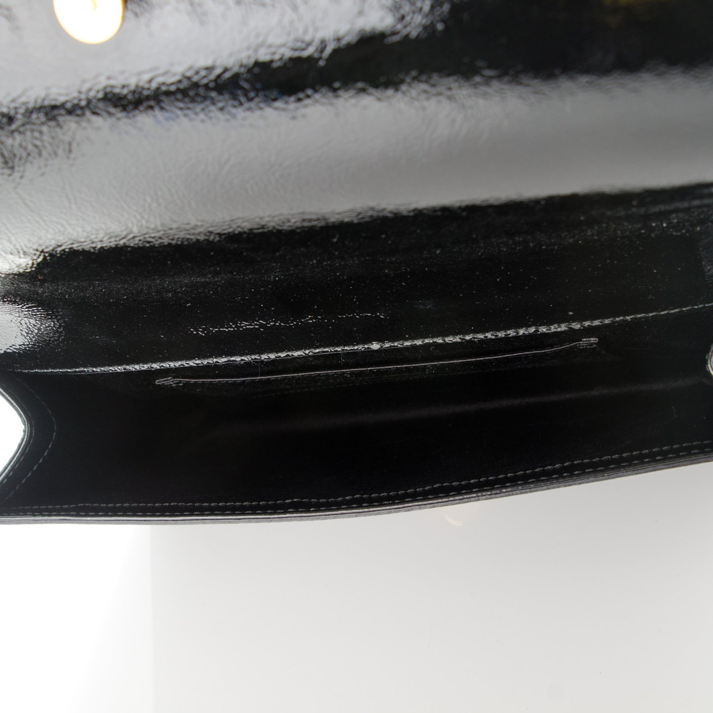 Textured Patent Monogram Large Belle De Jour Clutch Black