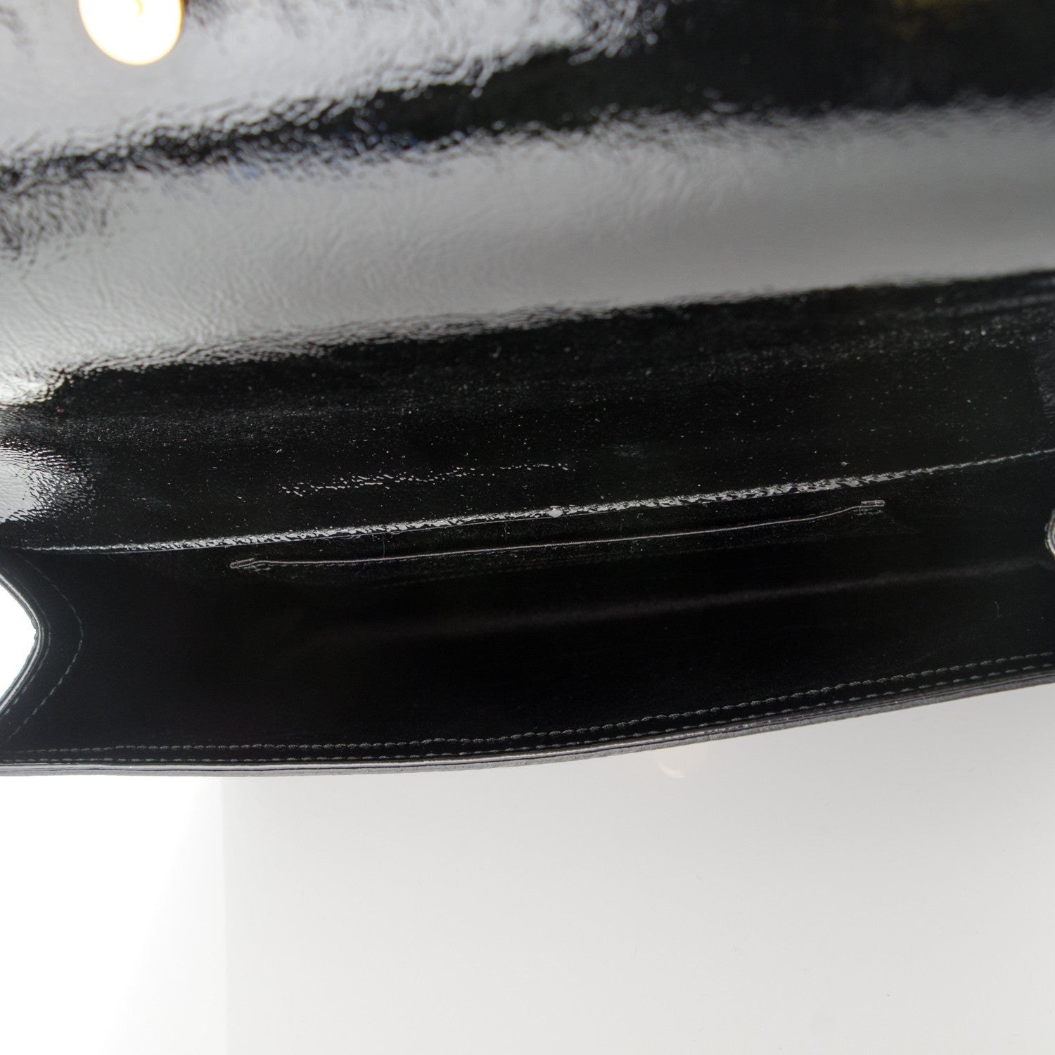 Saint Laurent Textured Patent Monogram Large Belle De Jour Clutch Black 5 of 7
