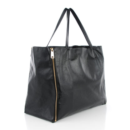 Celine Smooth Lambskin Horizontal Zipper Gusset Cabas Black 3 of 8