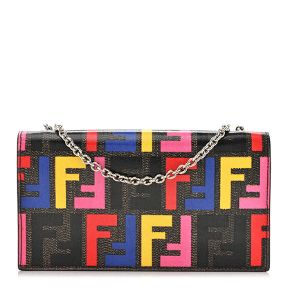 Fendi Zucca Spalmati Long Wallet On Chain Multicolor 1 of 14