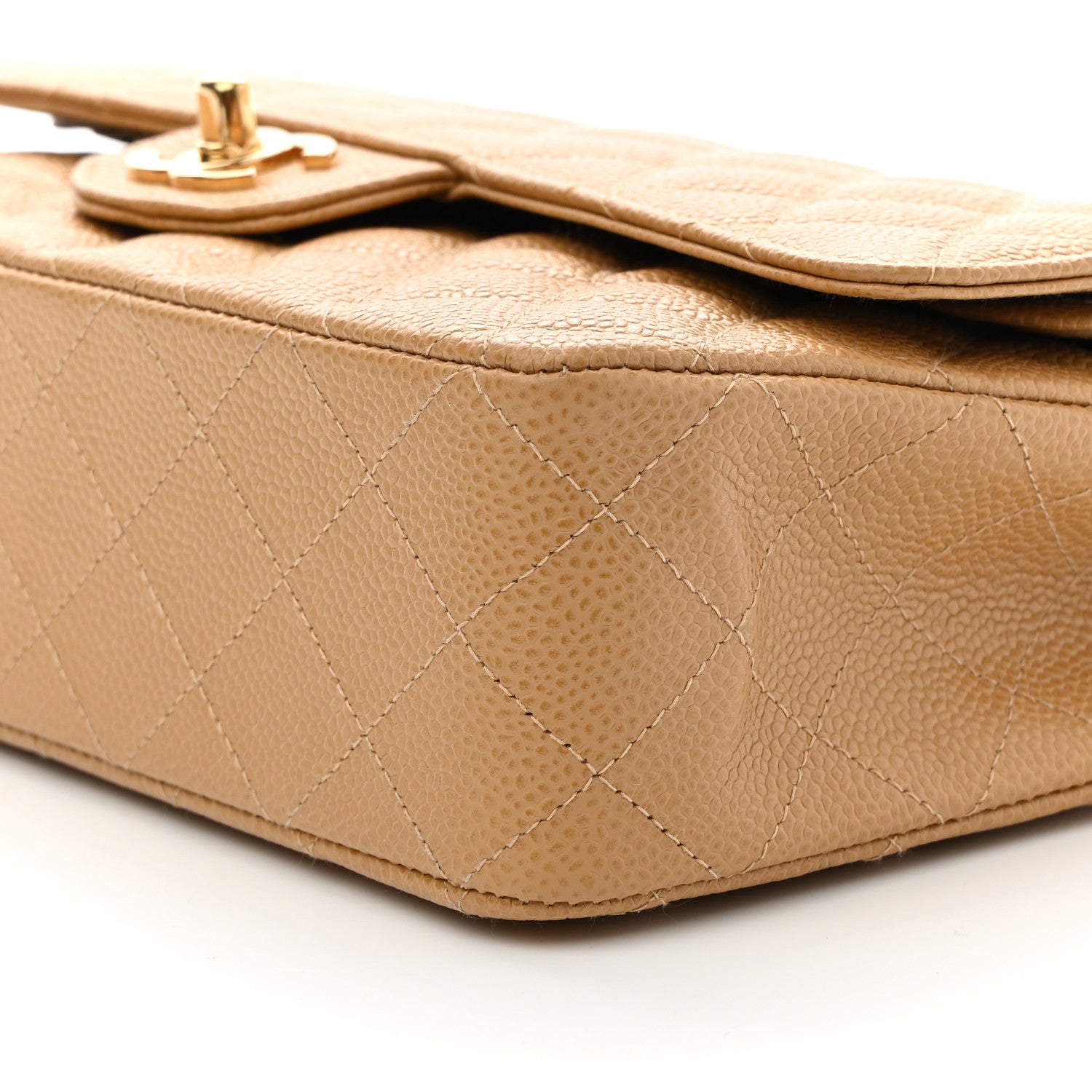 Chanel Caviar Quilted Medium Double Flap Beige 8 of 8