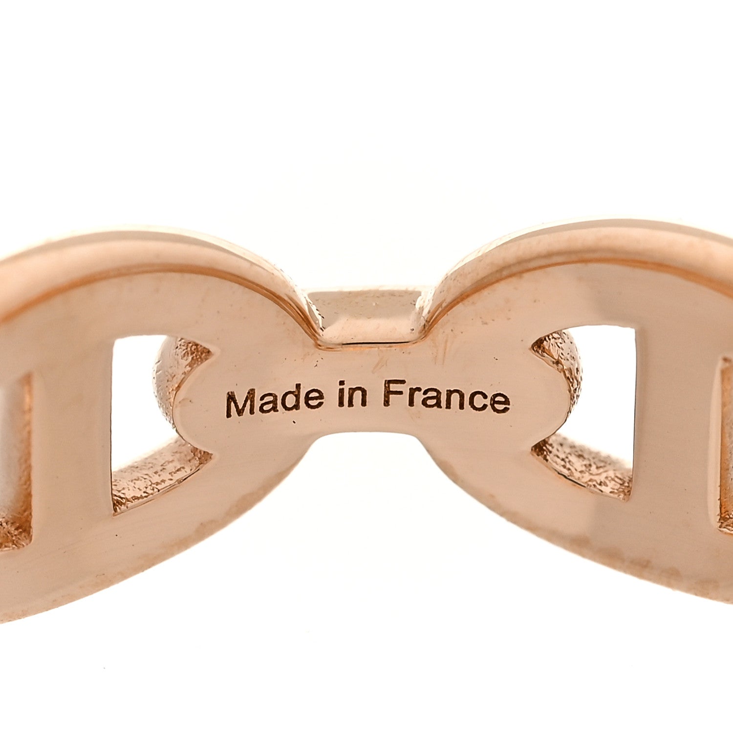 Hermes 18K Rose Gold PM Chaine d'Ancre Enchainee Ring 52 6 5 of 9