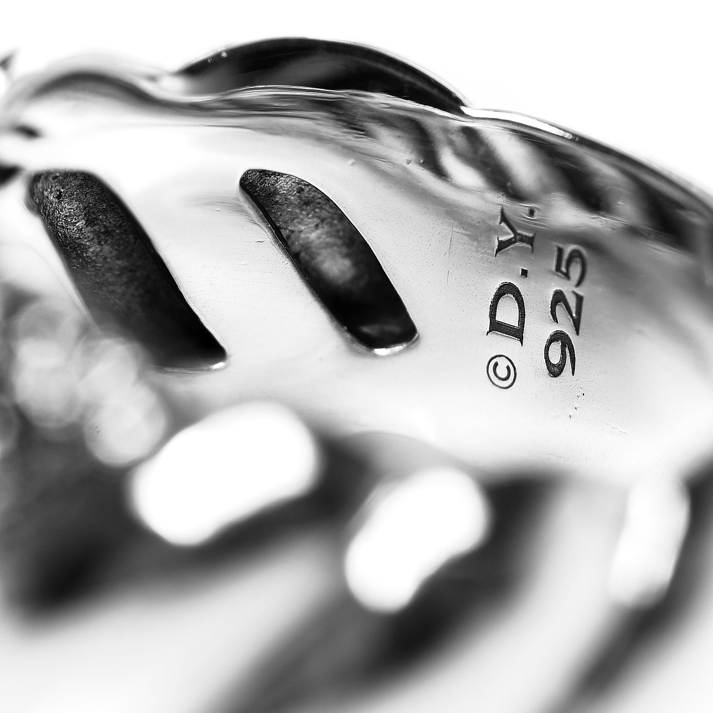 Sterling Silver Diamond Sculpted Cable Ring 51 5.75