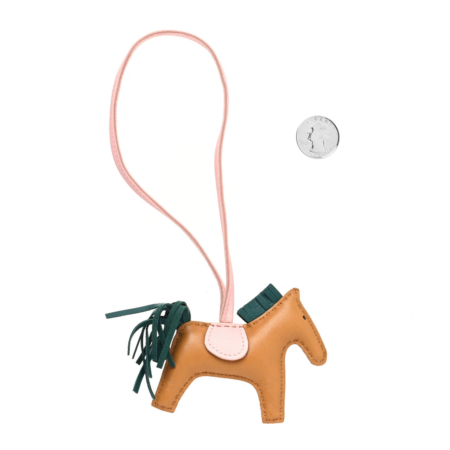 Milo Lambskin Grigri Rodeo Horse Bag Charm PM Sesame Malachite Rose Sakura