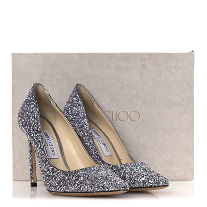 Jimmy Choo Coarse Glitter Degrade Pointy Toe Romy 100 Pumps 40 Bubblegum Multicolor 36 of 36