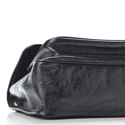 Saint Laurent Crinkled Calfskin Matelasse Monogram Medium Niki Chain Satchel Black 5 of 11