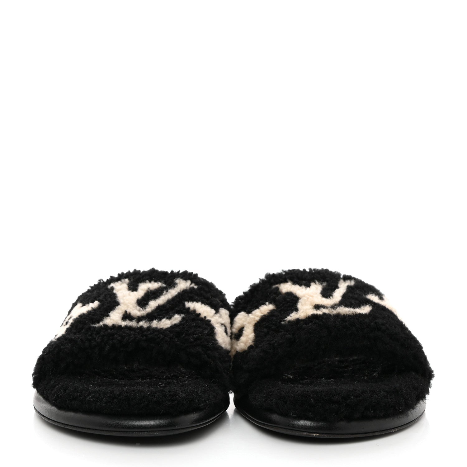 Louis Vuitton Shearling Magnetic Flat Mule 40 Black 2 of 9
