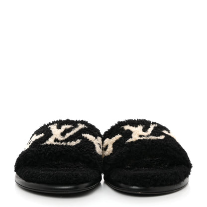 Louis Vuitton Shearling Magnetic Flat Mule 40 Black 2 of 9