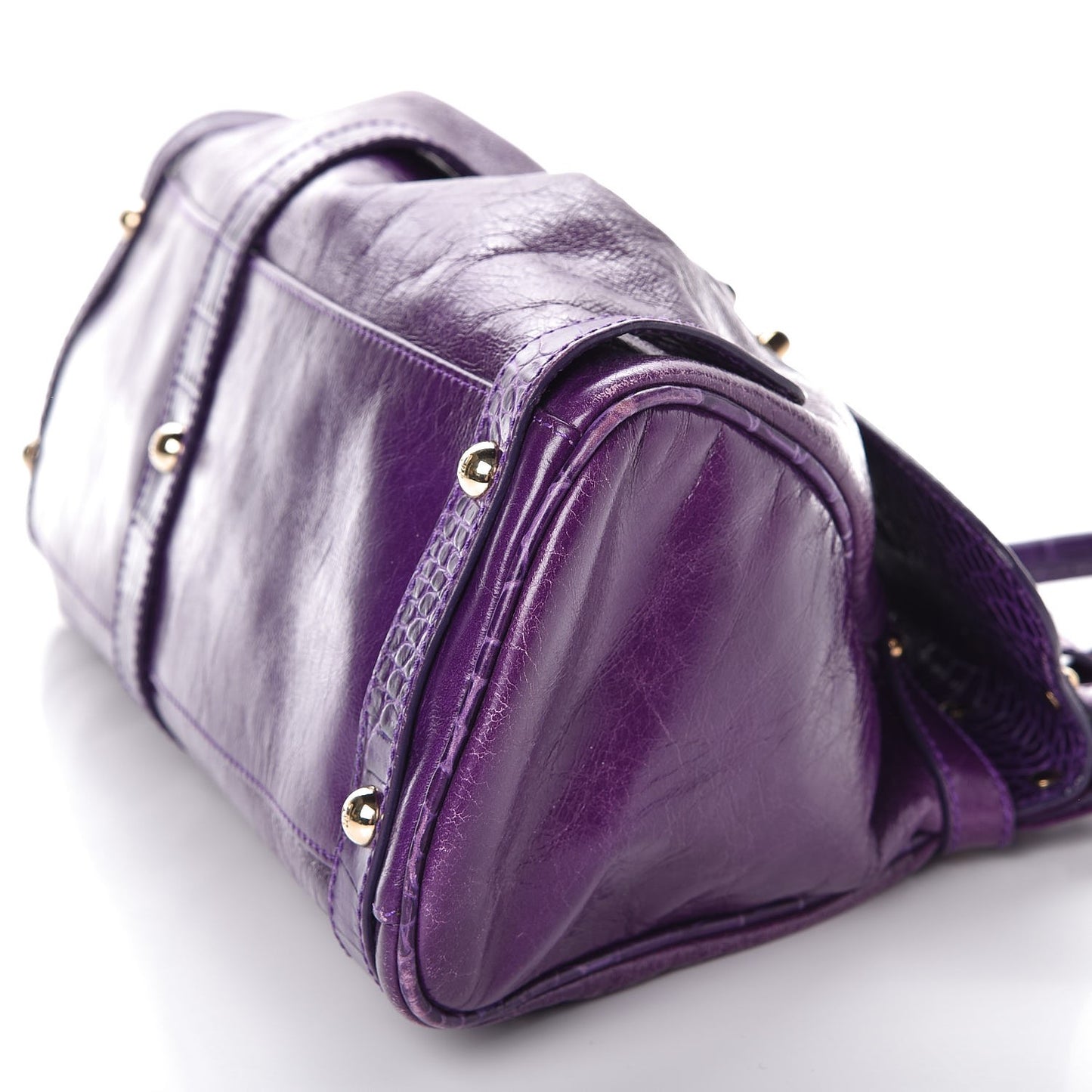 Lambskin Crocodile Embossed Medium Magic Bag Viola
