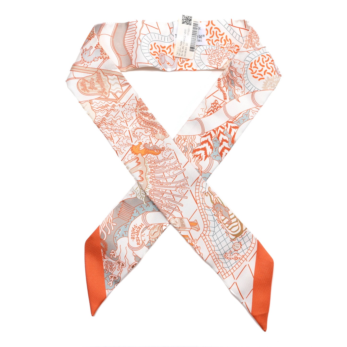 Silk Splash Park Twilly White Orange Vert