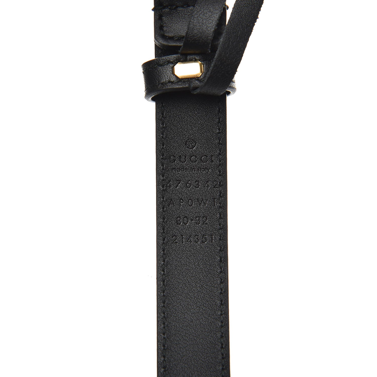 Gucci Moon Calfskin Pearl Double G 20mm Belt 80 32 Black Cream 6 of 6