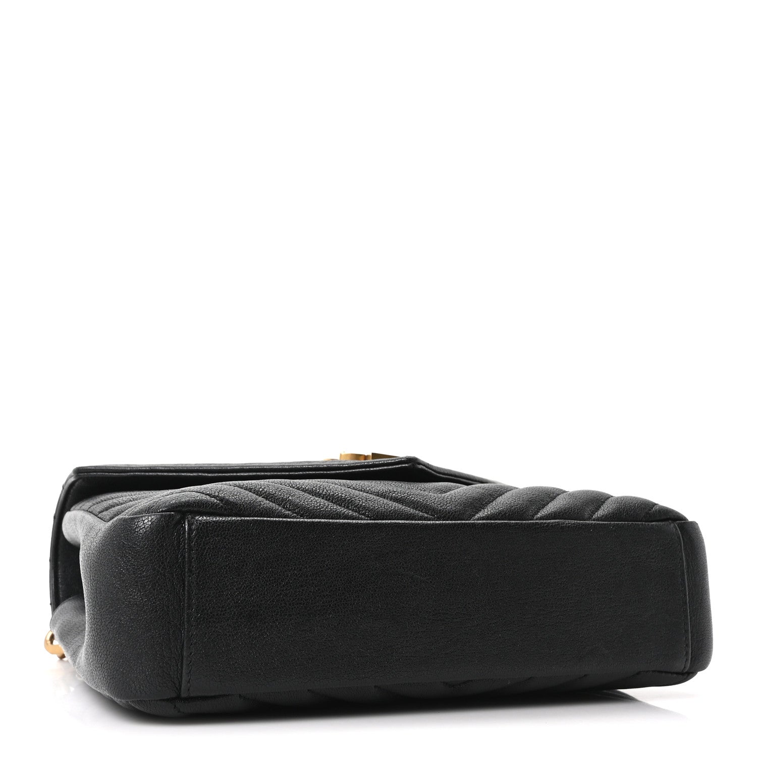 Saint Laurent Sheepskin Matelasse Chevron Monogram Medium College Bag Black 3 of 9