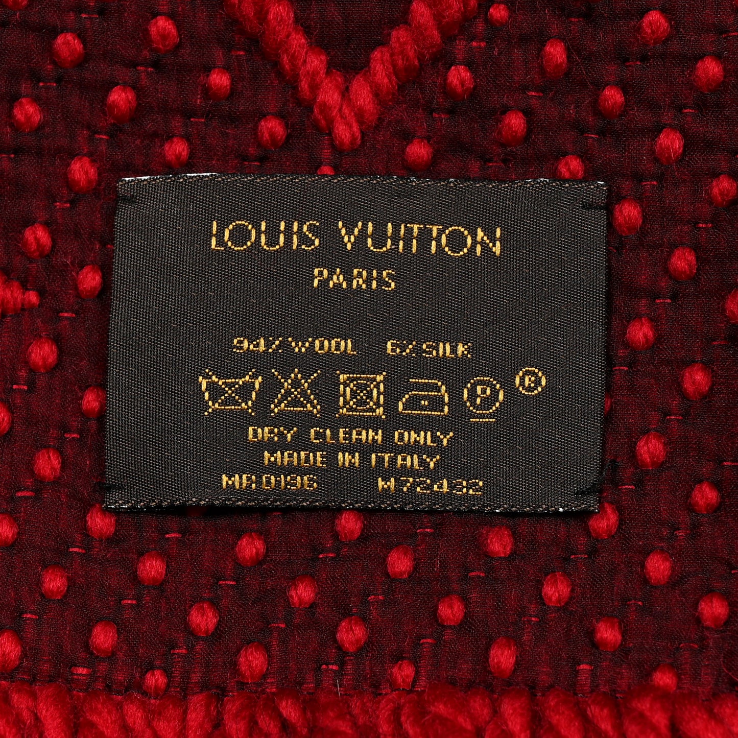 Wool Silk Logomania Scarf Rubis