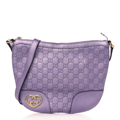 Gucci Metallic Soft Guccissima Small Lovely Heart Messenger Senanque 1 of 11