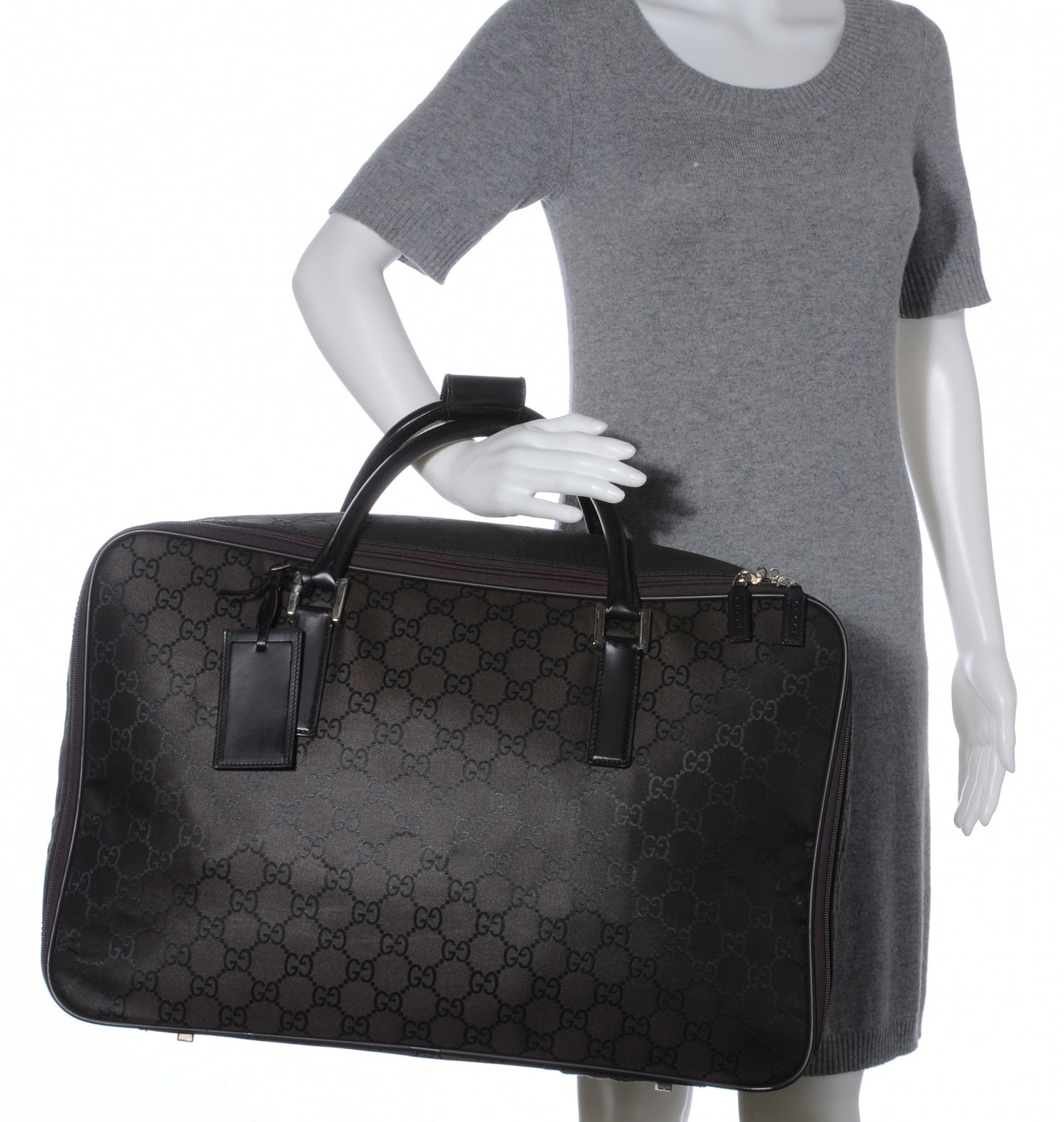 Nylon Monogram Small Lightweight Suitcase Luggage Brown