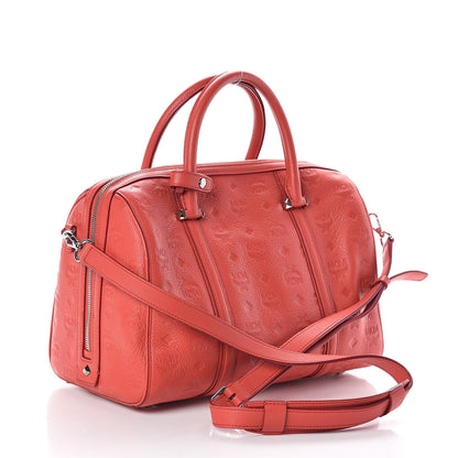 MCM Visetos Medium Essential Boston Bag Coral 3 of 9