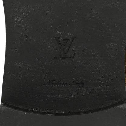 Louis Vuitton Calfskin Monogram Wonderland Flat Ranger Boots 37.5 Black 6 of 9