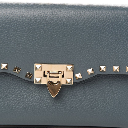 Valentino Garavani Pebbled Calfskin Medium Rockstud Flip Lock Crossbody Bag Sarcelle 9 of 9