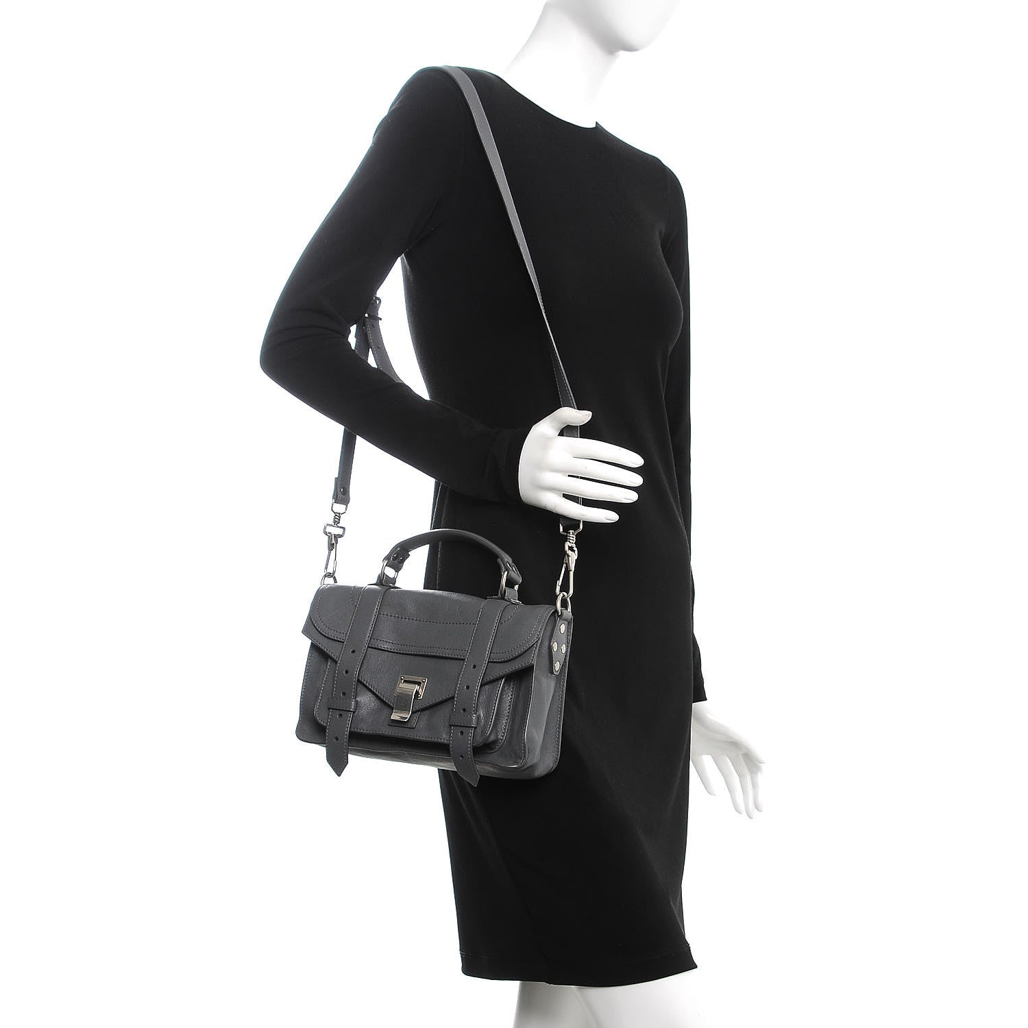 Proenza Schouler Lambskin Tiny PS1 Satchel Heather Grey 2 of 8