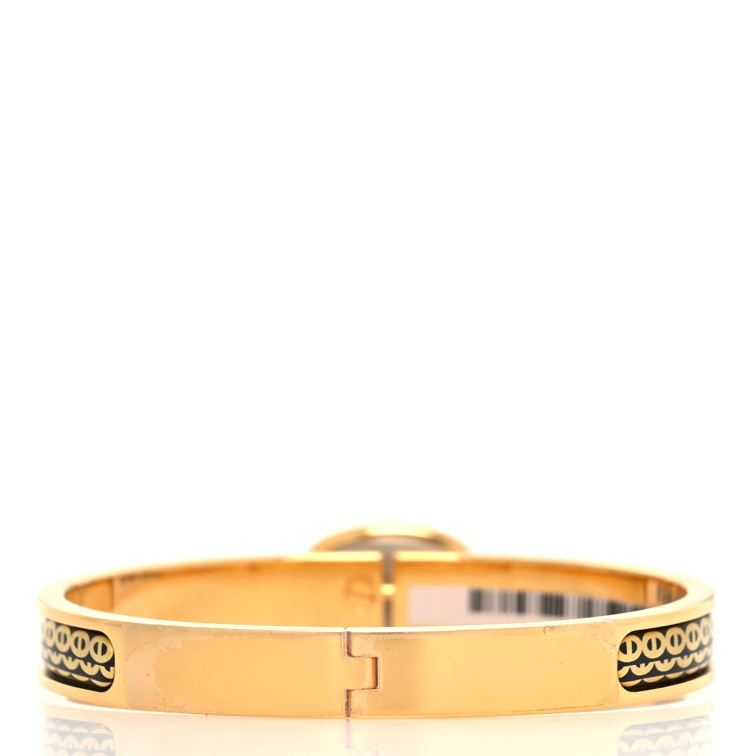 Hermes Enamel Mini Clic Chaine D'Ancre Bracelet PM Jaune Or Black 3 of 5