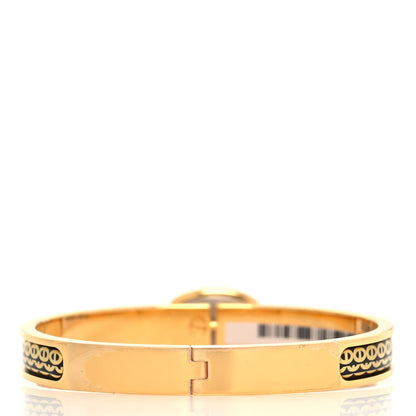 Hermes Enamel Mini Clic Chaine D'Ancre Bracelet PM Jaune Or Black 3 of 5