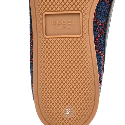 Gucci Lurex Calfskin Web GG Monogram Womens Falacer Sneakers 38 Iridescent Blue Iridescent Red Silver 7 of 10