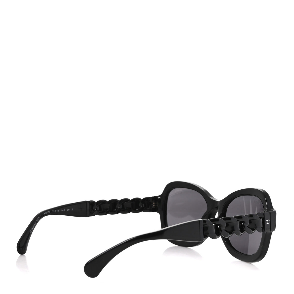 Acetate Chain Sunglasses 5465-Q Black