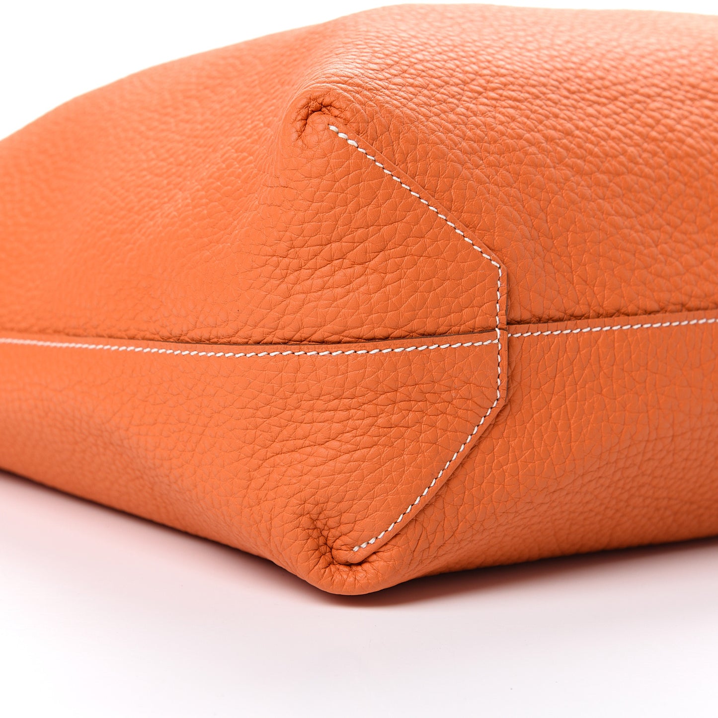 Taurillon Clemence Double Sens 36 Reversible Tote Gris Perle Orange