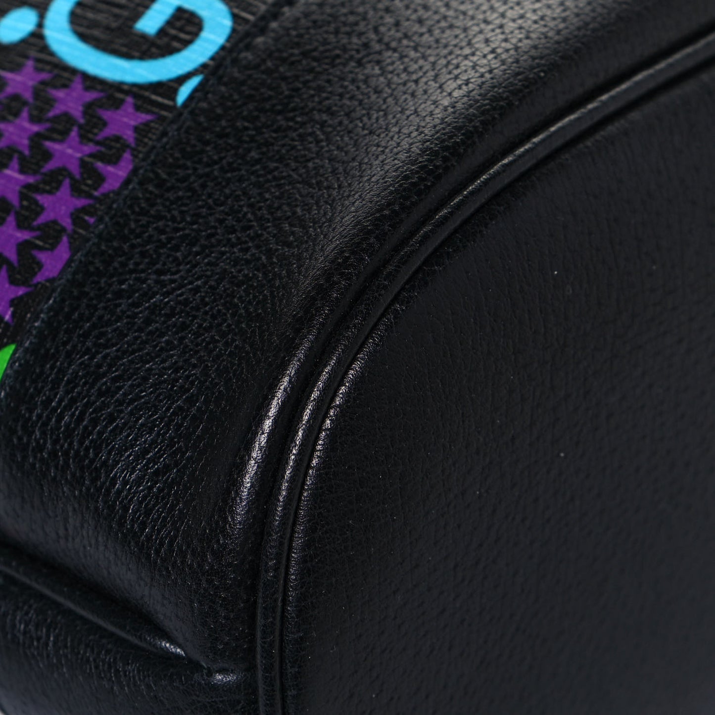 GG Supreme Monogram Psychedelic Bucket Bag Black