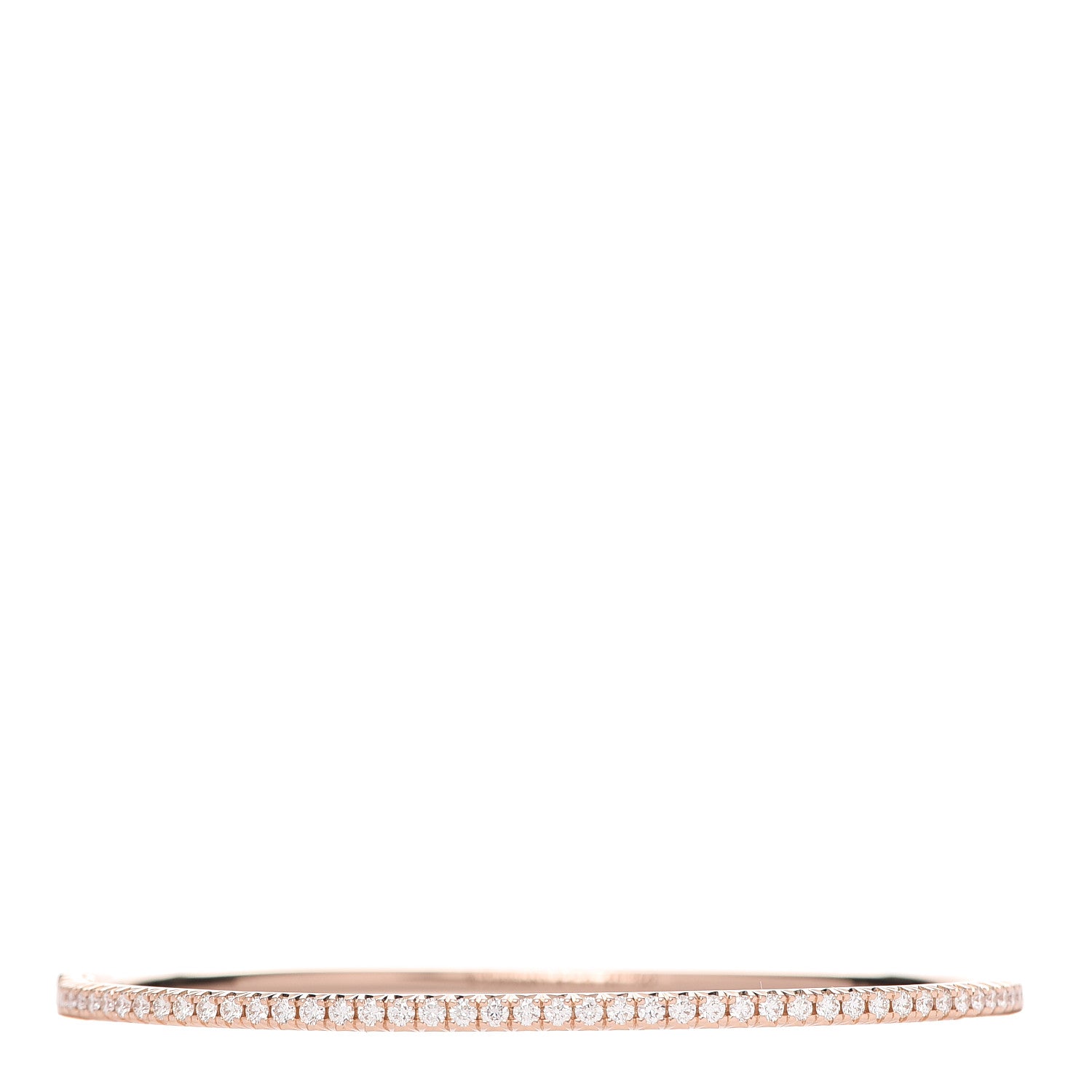 Tiffany 18K Rose Gold Diamond Metro Hinged Bangle Bracelet 1 of 5