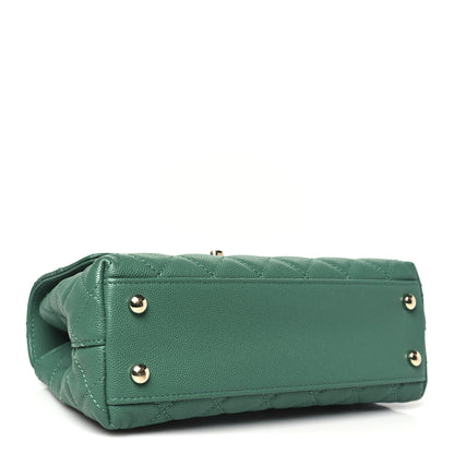 Chanel Caviar Quilted Mini Coco Handle Flap Green 4 of 10