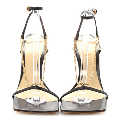 Bottega Veneta Lambskin Stretch Chain Strap 90mm Sandals 41 Ebony 3 of 10