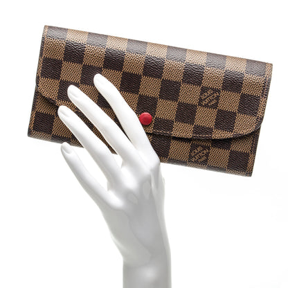 Louis Vuitton Damier Ebene Emilie Wallet Red 2 of 7