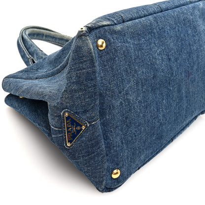 Prada Denim Canapa Logo Tote Avio 8 of 11