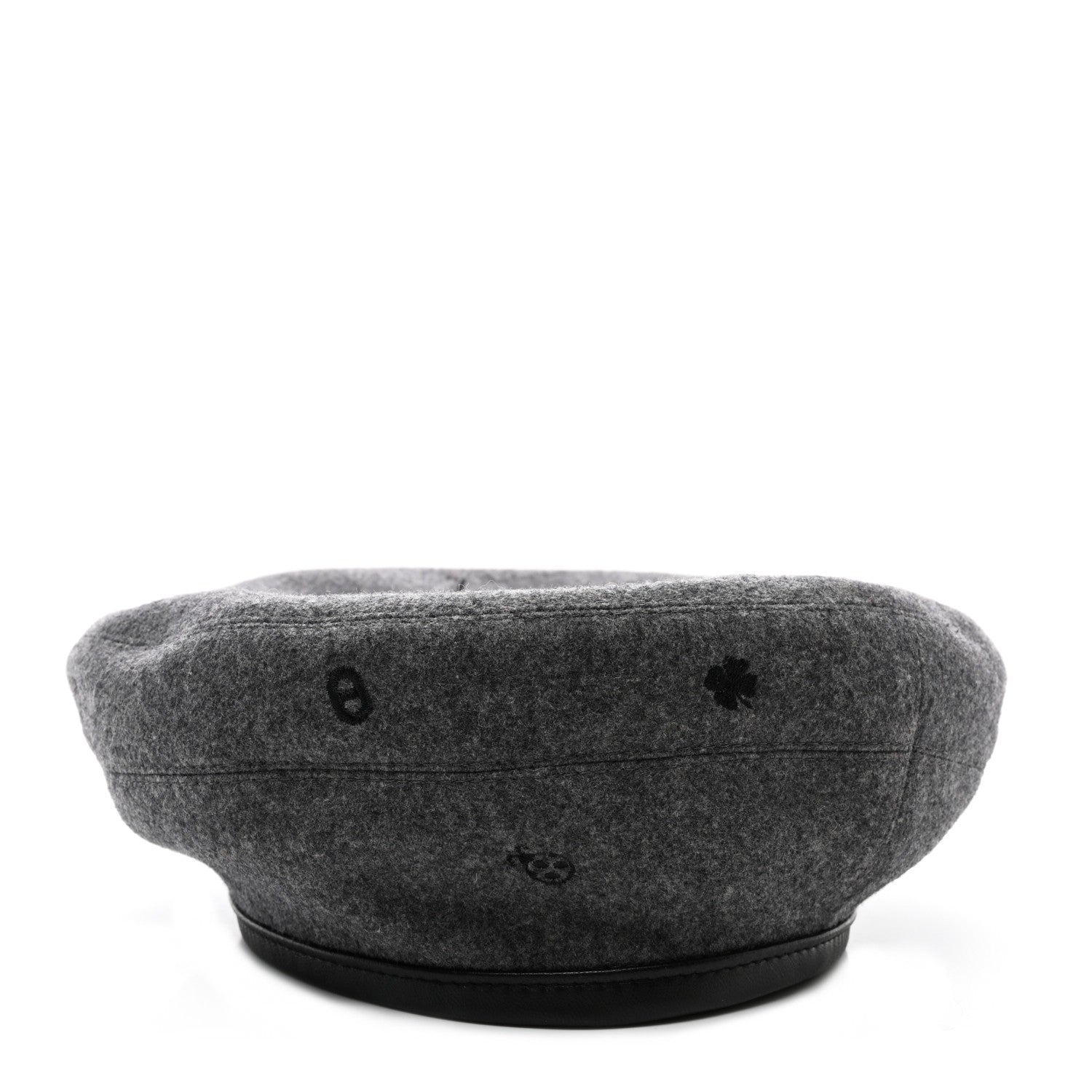 Hermes Cashmere Lambskin Saint-Honore Charms Beret 57 Charbon 3 of 8