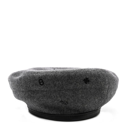 Hermes Cashmere Lambskin Saint-Honore Charms Beret 57 Charbon 3 of 8