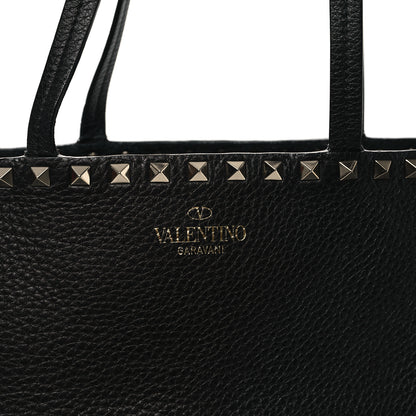 Valentino Garavani Grained Calfskin Rockstud Shoulder Tote Black 7 of 12
