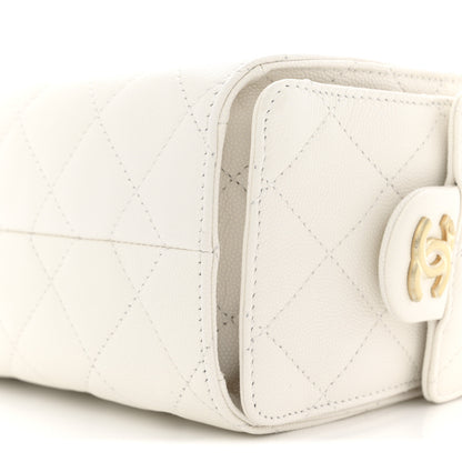 Chanel Caviar Quilted Mini Chanel 25 Handbag White 9 of 10