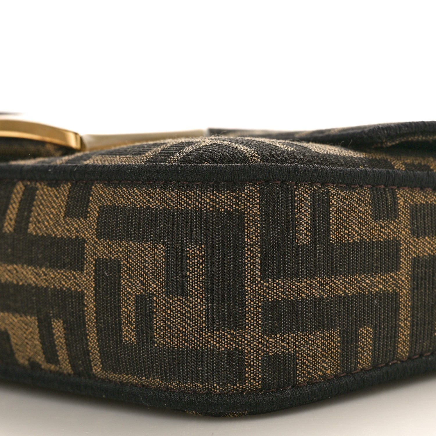 Fendi Fabric Jacquard FF 1974 Mini Baguette Tobacco Moro Black 9 of 10