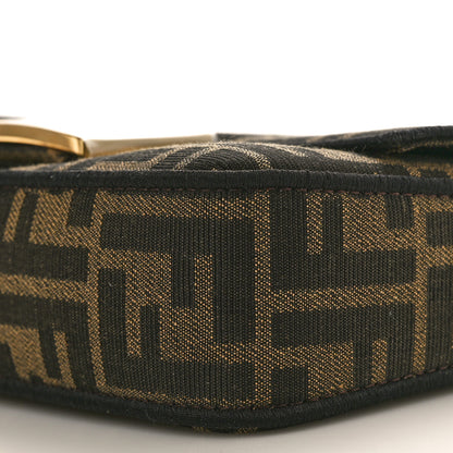 Fendi Fabric Jacquard FF 1974 Mini Baguette Tobacco Moro Black 9 of 10
