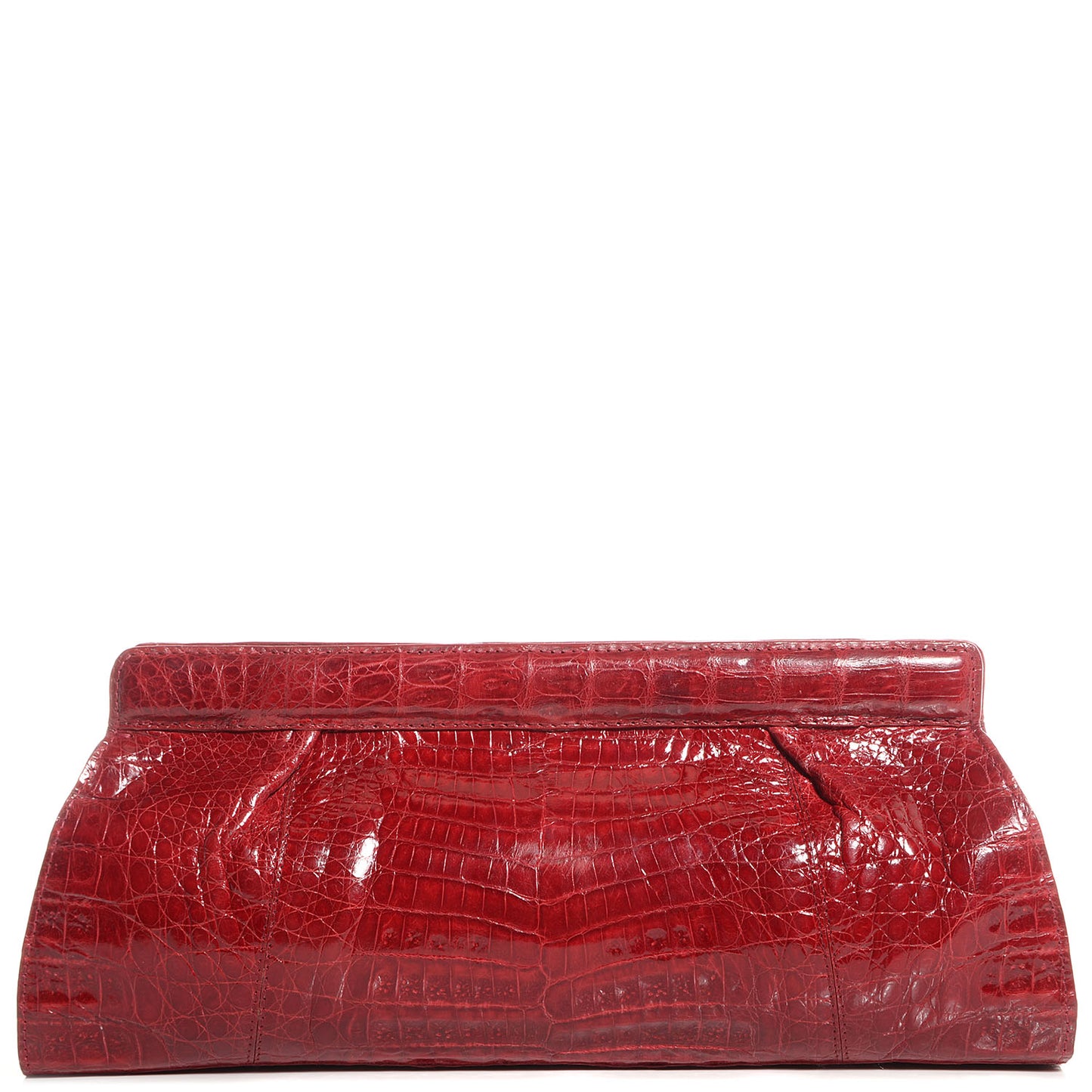 Crocodile Clutch Dark Red