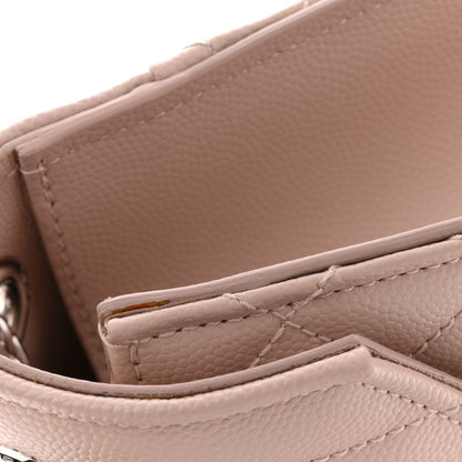 Saint Laurent Grain De Poudre Textured Mixed Matelasse Medium Triquilt Monogram Satchel Marble Pink 12 of 13