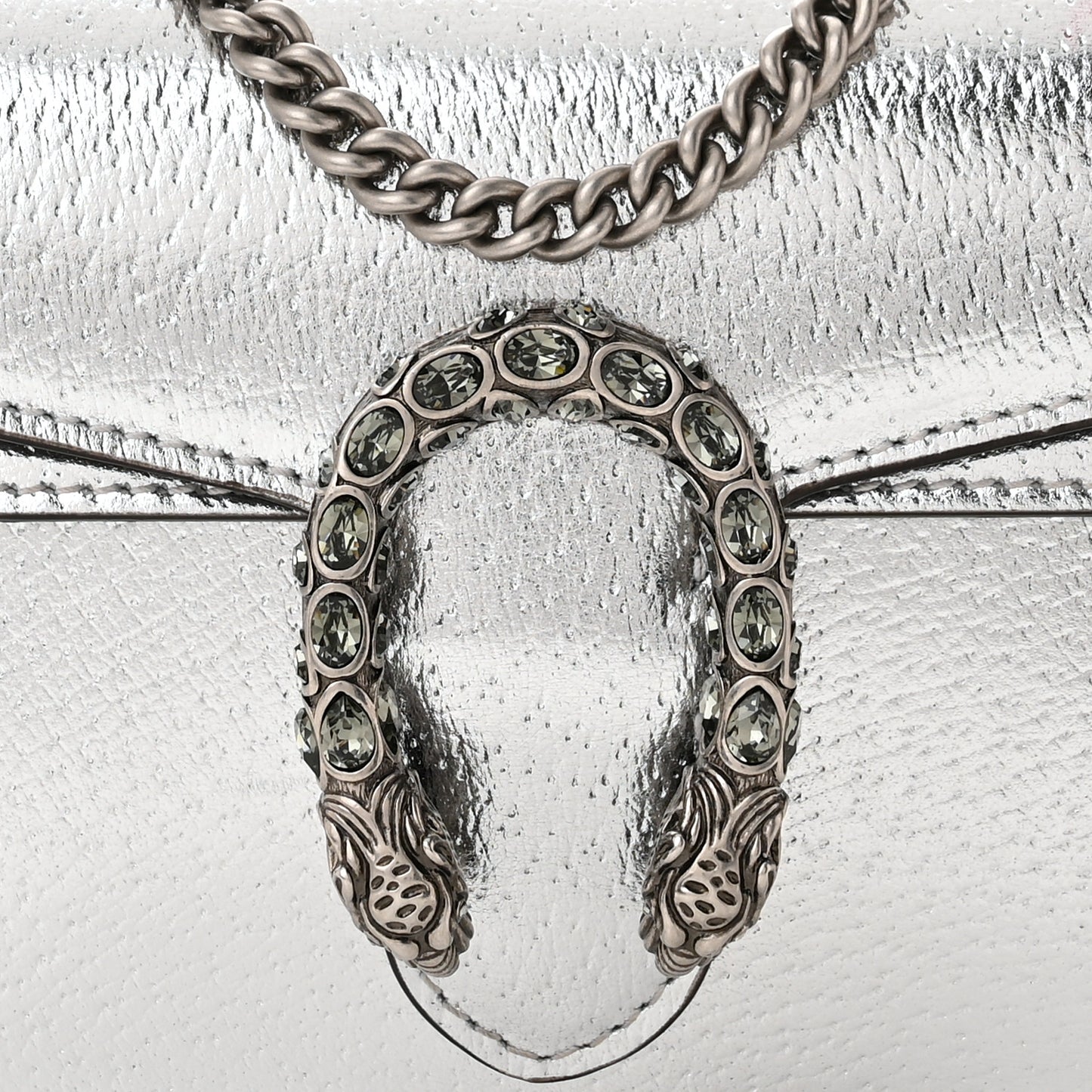 Metallic Calfskin Super Mini Dionysus Shoulder Bag Silver