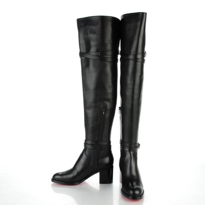 Christian Louboutin Calfskin Karialta 70 Over The Knee Boots 39.5 Black 3 of 8
