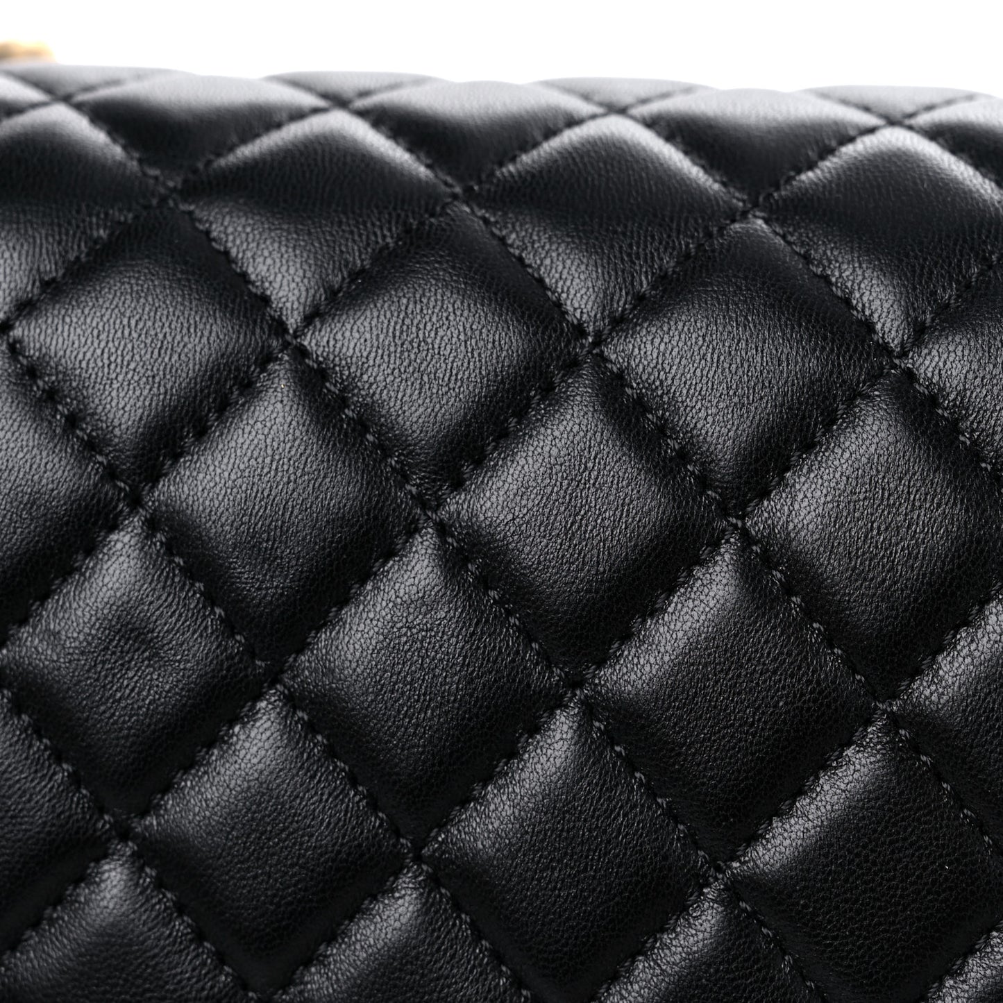 Lambskin Quilted New Medium Boy Flap Black