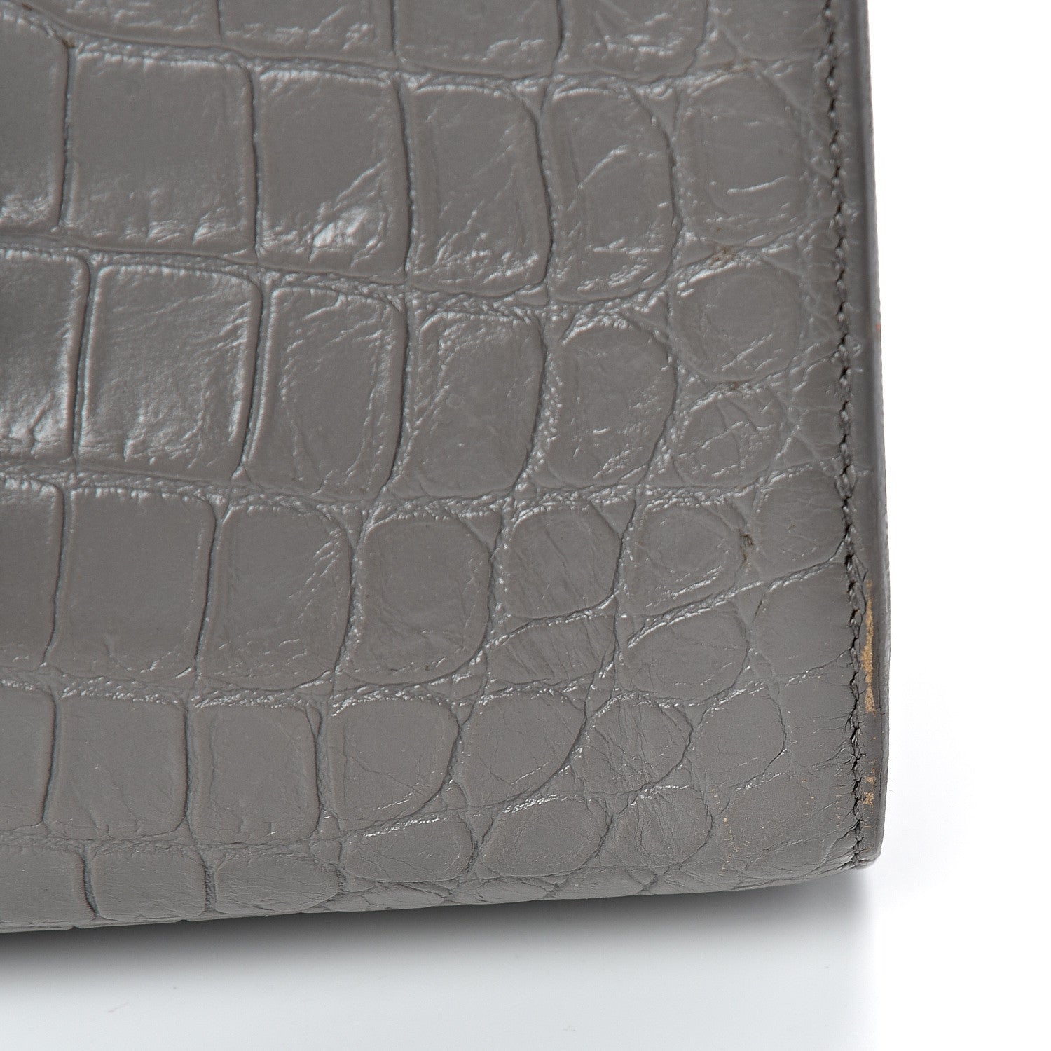 Saint Laurent Calfskin Crocodile Embossed Baby Sac De Jour Fog 12 of 23
